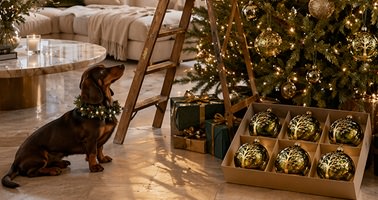 glas julekugler i nordisk indretning